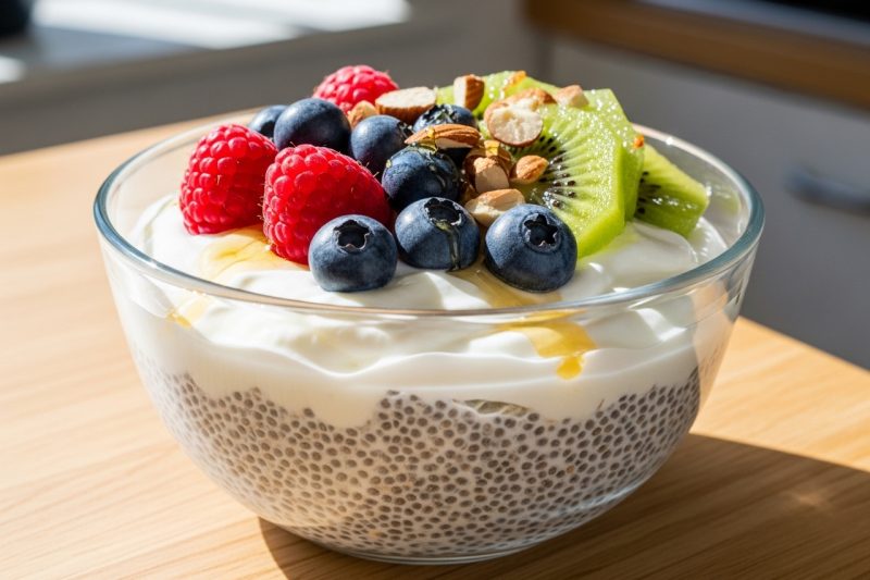 High Protein Chia Pudding with Greek Yogurt  (100% HEALTHY)