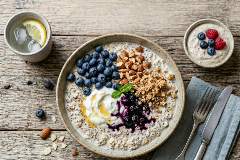 Blueberry Overnight Oats (100% Healthy High-Protein Make-Ahead Breakfast)