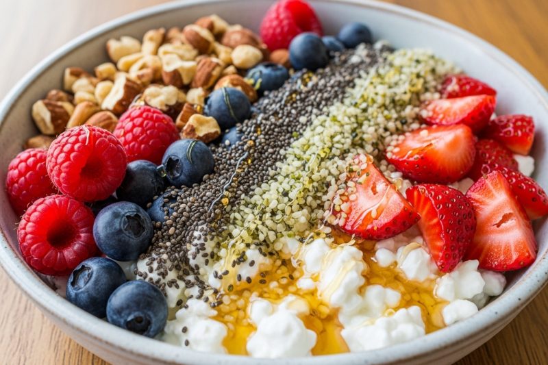 High Protein Cottage Cheese Breakfast Bowl (Healthy Weight Loss Breakfast)