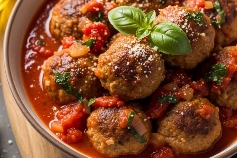 100% Healthy Turkey Meatballs with Tomato Sauce (High Protein Dinner Recipe)