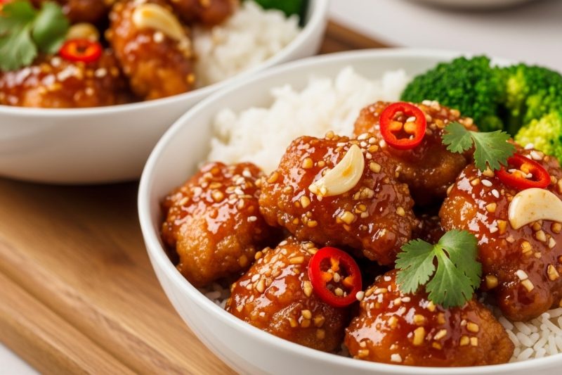 Hot Honey Garlic Chicken Bowls (100% Healthy High Protein Dinner)