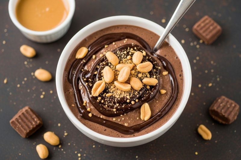Chocolate Peanut Butter Protein Smoothie Bowl (100% Healthy High-Protein Breakfast)