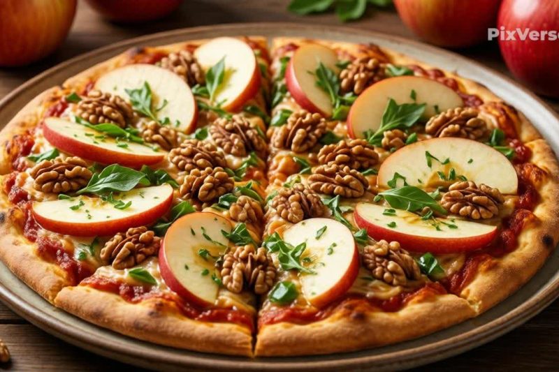 Sweet & Savory Apple Walnut Flatbread (100% Healthy Gourmet Pizza Style)